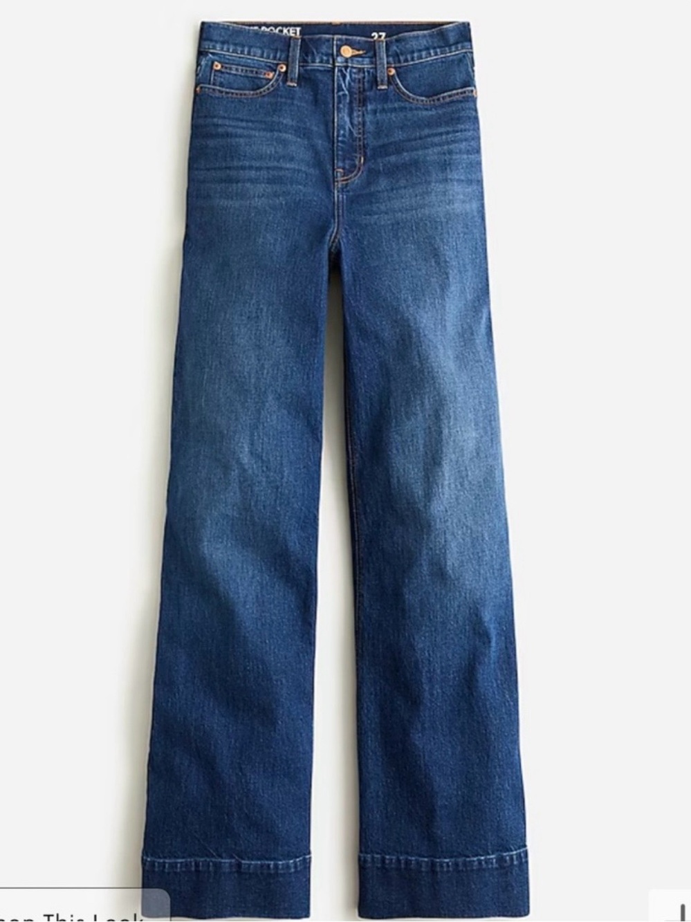 J. Crew High-Rise Wide Leg Trouser Jeans in Medium Blue - Picture 5 of 8